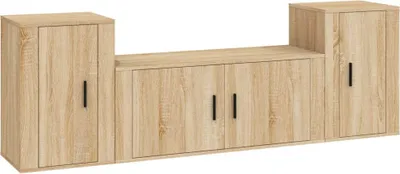 Produktbild von vidaXL 3-tlg. TV-Schrank-Set Sonoma-Eiche Holzwerkstoff