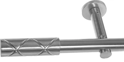 Produktbild von BASIT® Gardinenstange Set Edelstahl Look Metall Ø 19mm zur Wandbefestigung 1-lauf Zylinder, Länge wählbar H19E63