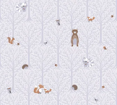 Immagine prodotto di Carta da parati in tessuto non tessuto 38119-1 Little Love animali della foresta beige