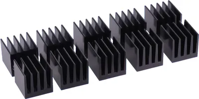 Produktbild von Alphacool GPU RAM Alu. Heatsinks 15x15mm | Black - 10 Stück