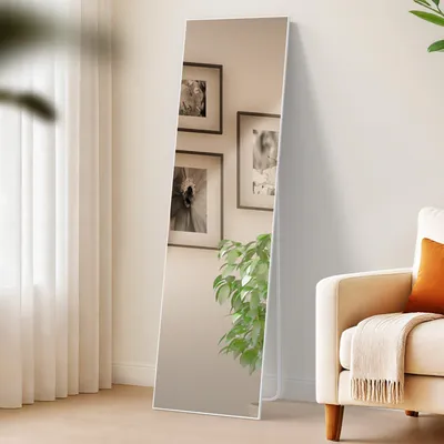Immagine prodotto di Specchio Benicia – Specchio da appoggio o da parete | Colore: Bianco opaco | Dimensioni: 40 x 3 x 140 cm