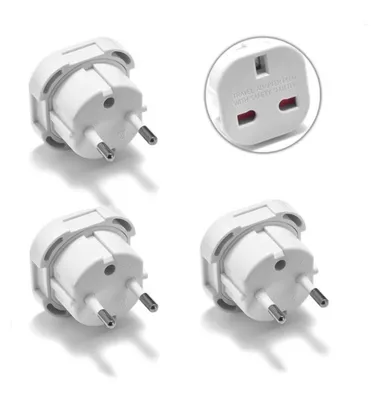 Produktbild von Reiseadapter Typ G auf F für England, Irland, Malta, Malaysia - 3 Stück