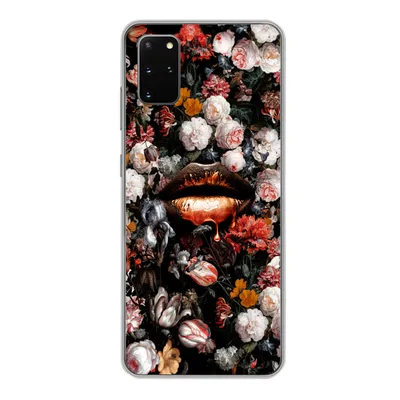 Produktbild von MuchoWow® Handyhülle Schutzhülle Hülle für Samsung Galaxy S20 Plus Lippen - Blumen - Farbe - Orange - Kunst - Abstrakt - Alte Meister Silikon Softcase Handy Hülle - Hartschale