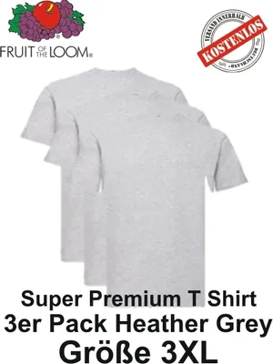 Immagine prodotto di confezione 3er/5er/10er Fruit of the Loom Super Premium T Shirt S M L XL 2XL 3XL 3XL Heather Grrey 3