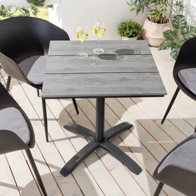 Produktbild von riess-ambiente Outdoor Bistrotisch DESIGNO 70cm schwarz grau Aluminium wetterfest Gartentisch Balkontisch Terrassentisch