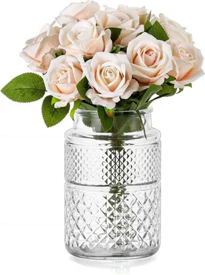Elegante Vintage Kristall Blumenvasen von 20 cm Höhe für Hochzeits- und Esstischdekoration, ideal für Sträuße und