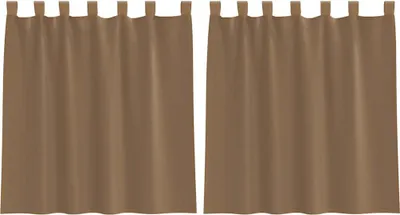 Image de Voilages à œillets 2 pcs marron clair 140 x 140 cm