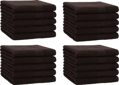 Produktbild von Betz 20 Stück Gästetücher 30x50 cm PREMIUM 100% Baumwolle Set  Farbe: dunkelbraun