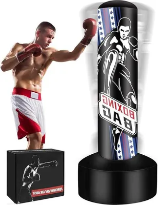 Image de Sac de frappe sur pied de 70 pouces pour adultes - Sac de frappe gonflable de 70 pouces - Sac de frappe sur pied - Entraînement de fitness MMA et Muay Thai - Utilisation en intérieur et en extérieur