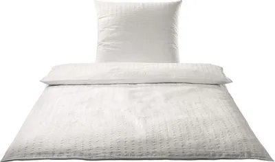 Produktbild von Elegante Web-Seersucker Bettwäsche 7013 Chelsea 200x200cm+70x90, Farbe wollweiß