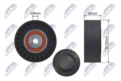 Produktbild von NTY Umlenkrolle Keilriemen RNK-AU-052 für AUDI A4 Avant (8K5, B8) 26mm 8mm 70mm