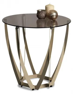 Productafbeelding van M2 Kollektion Maya 1 – bijzettafel (diameter 50 cm, hoogte 50 cm) | Glasplaat en kunststof