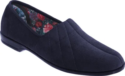 Image de Sleepers Audrey III Pantoufles pour femmes, velours DF501 (39 EUR) (Bleu marine)