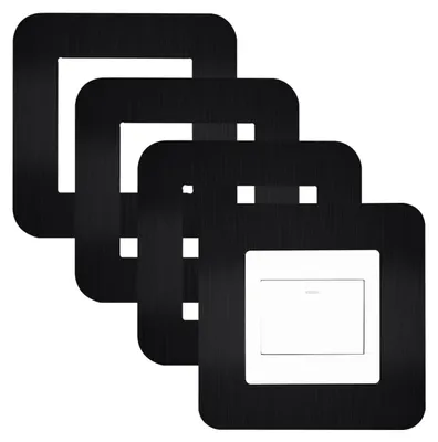 Image de 4 plaques de recouvrement pour interrupteurs, couleur noire