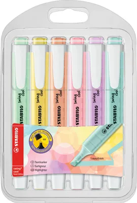 Produktbild von Textmarker - STABILO swing cool Pastel Edition - 6er Pack - 6 Farben