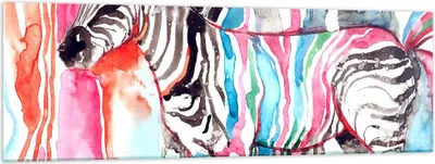 Produktbild von Bilder auf glas - Zebra Tiere Natur bunte - 160x50cm - Glasbilder - Wandbilder - Kunstdruck - zum Aufhängen bereit - Wanddekoration aus Glas - Glas Bilder - Wandbild auf Glas - GAB160x50-3075