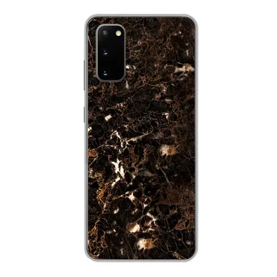 Produktbild von MuchoWow® Handyhülle Schutzhülle Hülle für Samsung Galaxy S20 Marmor - Schwarz - Gold Silikon Softcase Handy Hülle - Bild