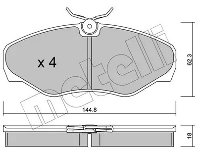 Obrázek produktu pro 4 Sada brzdových destiček, kotoučová brzda METELLI 22-0338-2 pro NISSAN OPEL RENAULT