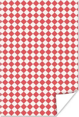 Produktbild von MuchoWow® Poster Rot - Weiß - Muster 120x180 cm - Kunstposter