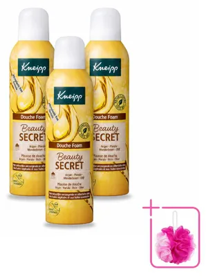 Imagen del producto de 3 unidades de espuma de ducha Kneipp "Beauty Secret" - 200 ml - Paquete ahorro