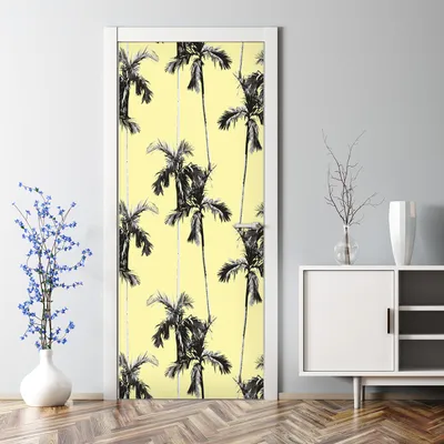 Produktbild von Dekorative Türaufkleber Aaufkleber selbstklebend Klebefolie Türtapete Exotische Blumen 70 x 200 cm