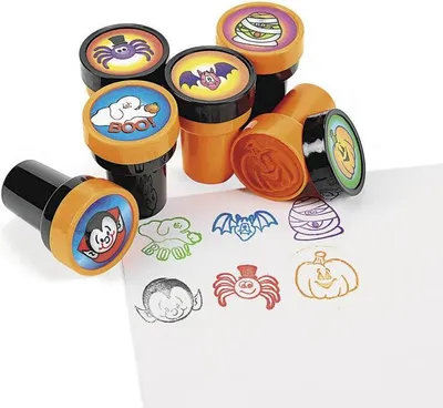 Produktbild von Kinderstempel Halloween Mumie Geist Fledermaus mit 6 verschiedenen Motiven
