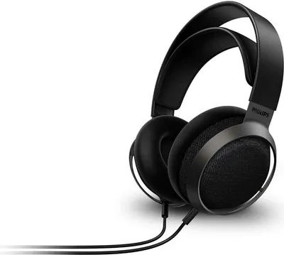 A pair of black over-ear headphones is shown against a white background.