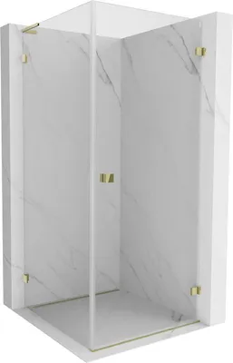 Image de Mexen Lunar-B L cabine de douche battante droite 100 x 100 cm, transparent, or - 832L-100-100-50-00-P