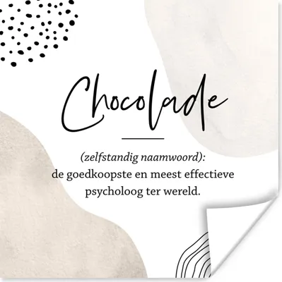 Produktbild von MuchoWow® Poster Sprichwörter - Schokolade - Zitate - Wörterbuch - Definition Schokolade 100x100 cm - Babyzimmer