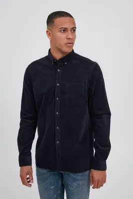 Image de !Solid SDJuan LS Corduroy 211104208 Chemise décontractée pour homme en velours côtelé avec poche poitrine, patte de boutonnage et col, en coton de haute qualité