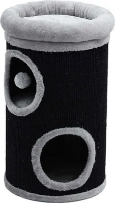 Produktbild von Kratzfass Klimton Sisal 66x38cm Schwarz Grau mit 2 Löchern, bequemer Schlafplatz für Katzen