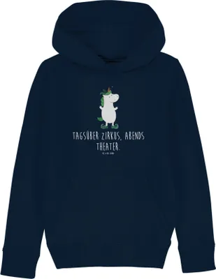 Produktbild von Mr. & Mrs. Panda Kinderpullover Einhorn Joker 9-11 Jahre (134/146) - French Navy - Geschenk, Kinderbekleidung, Pullover, Hofnarr, Hoodie, Kasper, Mittelalter, Sweater