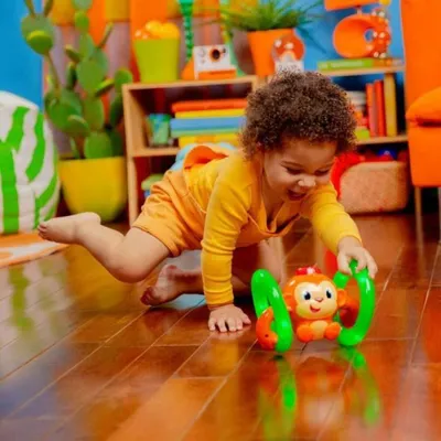 Produktbild von Bright Starts Roll & Glow Monkey Toy, Junge/Mädchen, 0,5 Jahr(e), Lichteffekte, Mit Ton