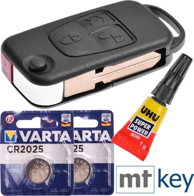 Produktbild von Repair Reparatur Satz Auto Schlüssel Austausch Gehäuse mit 3 Tasten + HU39 Rohling + Batterie kompatibel mit Mercedes Benz W163 R129 SL ML