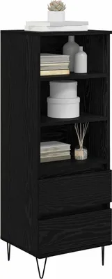 Obrázok produktu pre vidaXL Highboard čierny dubový vzhľad 40 x 36 x 110 cm materiál na báze dreva