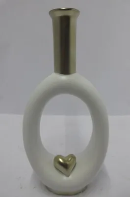 Obrázok produktu pre GILDE Váza, oválna, "Love", motív srdca, keramika, biela, , d. 7 cm, š. 16 cm, v. 31 cm 32419