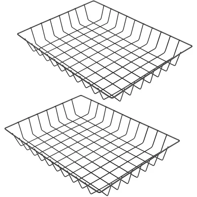 Schreibtischkorb, 2 St., Metall, schwarz, 38x29x5 cm, A4-Organizer