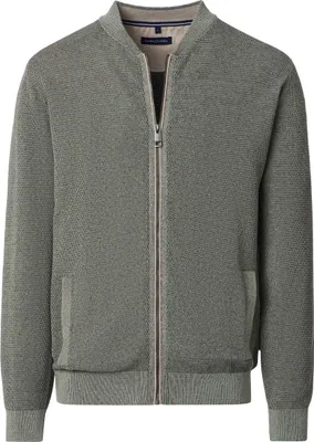 Produktbild von CASAMODA Herren Strickjacke Zipper Regular Baumwolle Grün 6XL