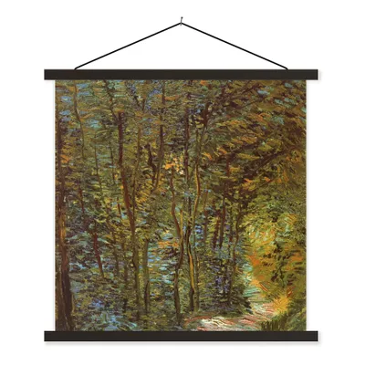 Produktbild von MuchoWow® Textilposter In den Wäldern - Vincent van Gogh 120x120 cm mit schwarzem Rahmen - Aufhängungsset