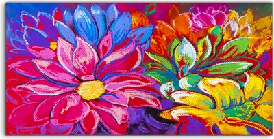 Produktbild von Coloray Canvas 140x70  Wandbild Leinwand Bilder Foto Schöne moderne Pastell Blumen