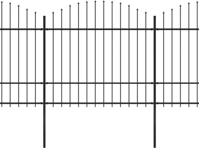 Produktbild von vidaXL Gartenzaun mit Speerspitze Stahl 1070 x 175 cm Schwarz