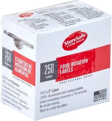 Zdjęcie produktu dla Etykiety Cambro Storesafe do rotacji żywności w formacie półformatowym, 24 x 250 arkuszy
