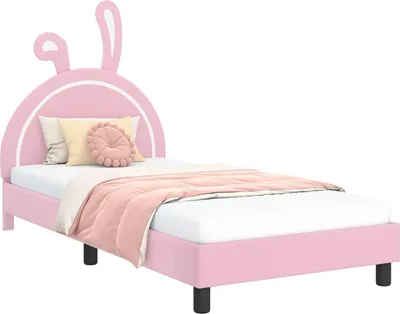 Image de Cadre de lit pour enfants avec tête de lit Rose 80 x 200 cm PU