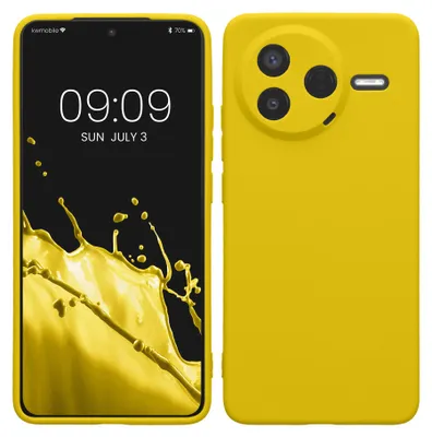 Produktbild von kwmobile Handyhülle für Xiaomi Poco F7 Pro Hülle - weiches Handy Silikon Case - Schutzhülle Cover - Strahlend Gelb