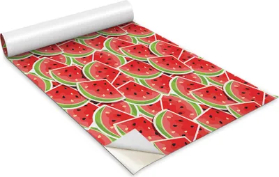 Produktbild von Selbstklebende Möbelfolie - Dekorationsfolie - Tischmöbel - Zuschneidbar - Wassermelonenstücke - 100 x 50 cm