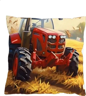 Obrázek produktu pro Povlak na polštář 40x40 na zip velur - Traktor červený