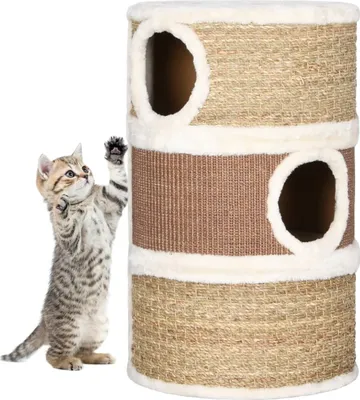 Produktbild von The Living Store Katzen-Kratztonne 60 cm Seegras