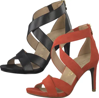 Produktbild von Tamaris 1-28302-22 Damen Riemchen Sandaletten Sandalen geschlossene Ferse, Größe:38 EU, Farbe:Schwarz