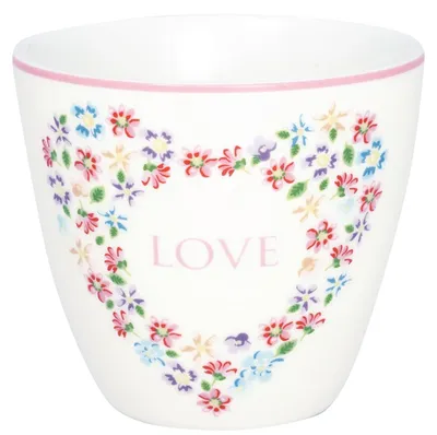 Produktbild von Greengate Columbine Love Latte Cup white 0,35l