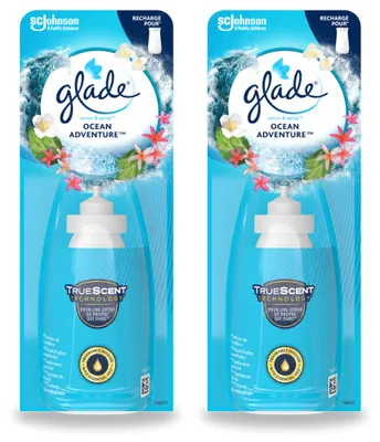 Imagen del producto de 2 unidades de recambio Glade Sense & Spray, aroma "Aventura Oceánica" - 18 ml - Paquete económico